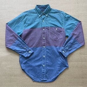 Eddie Bauer Shirt Men’s Small Green/Maroon/Blue Long Sleeve Cotton Button Down